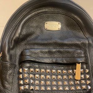 Michael Kors black mini leather studded backpack